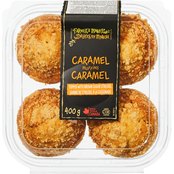 Farmer's Market Caramel Muffins 400 g, $1.25/100g
