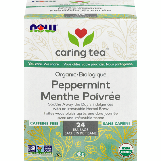 Now Caring Tea Tea Bags Organic Peppermint 24 ea, $0.42/1ea