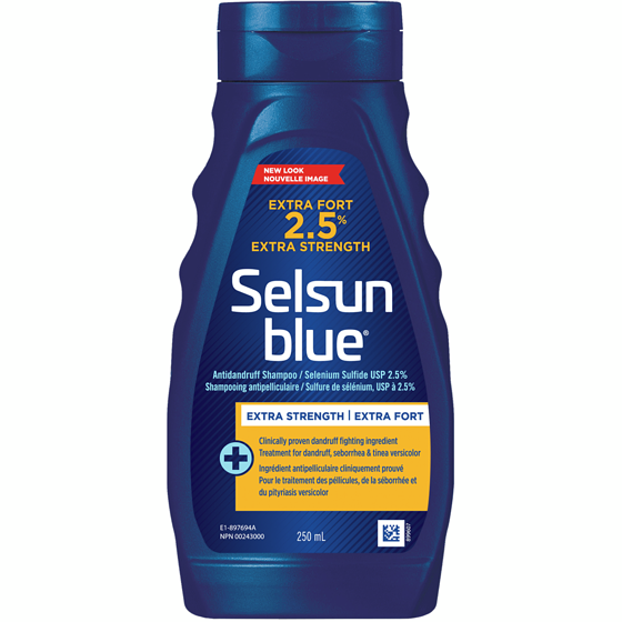 Selsun Blue 2.5% Extra Strength Anti-Dandruff Shampoo, Selenium Sulfide USP 2.5% 250 ml, $7.20/100ml