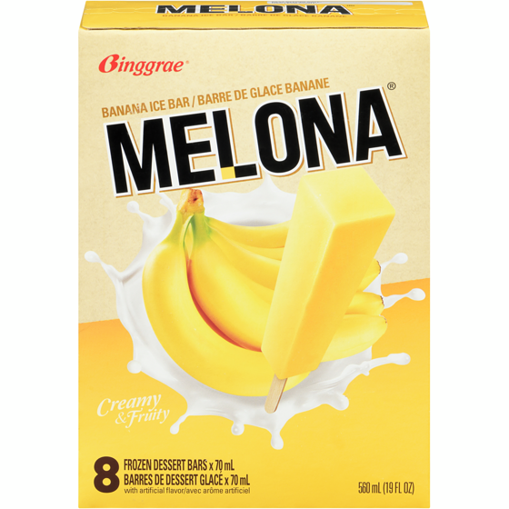 Binggrae Melona Frozen Dessert Bars Banana Ice Bar 560 ml, $1.25/100ml