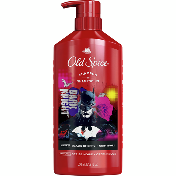 Old Spice Shampoo x Batman, The Dark Knight, DC Comics Collaboration, Healthier, Fuller, More Moisturized Looking Hair, Black Cherry + Nightfall Scent 650 ml, $1.77/100ml
