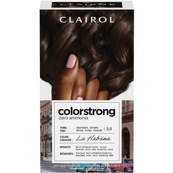 Clairol Colorstrong 100% Gray Coverage Darkest Brown 3.0 La Habana 1 ea, $18.49/1ea