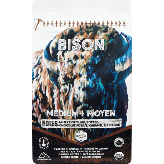 CANADIAN HERITAGE ROASTING COM Organic Coffee Bison Medium 340 g, $5.29/100g