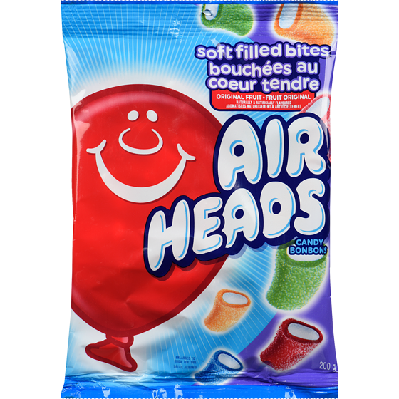 Airheads Candy Original Fruit Soft Filled Bites 200 g, $1.90/100g