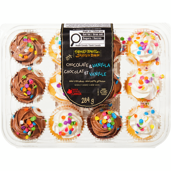 Farmer's Market Chocolate and Vanilla Mini Cupcakes 284 g, $1.76/100g