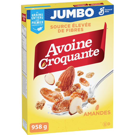 General Mills Céréales Déjeuner , Amandes, Format Jumbo, Riche en Fibres 958 g, 0,94 $/100g