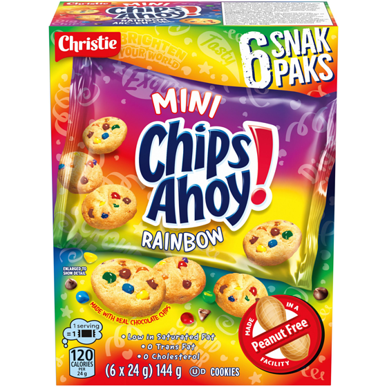 Christie CHIPS AHOY! MINI RAINBOW SNAK PAK, Made in a peanut-free facility 144 g, $2.08/100g