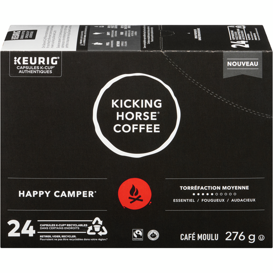 Kicking Horse Capsules K-Cup de café Happy Camper Kicking Horse, torréfaction moyenne, 24 unités 24 ea, 1,54 $/1ch
