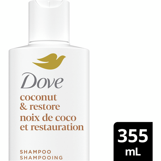 Dove Coconut Oil Shampoo Réparation & Brillance 355 ml, 2,11 $/100ml