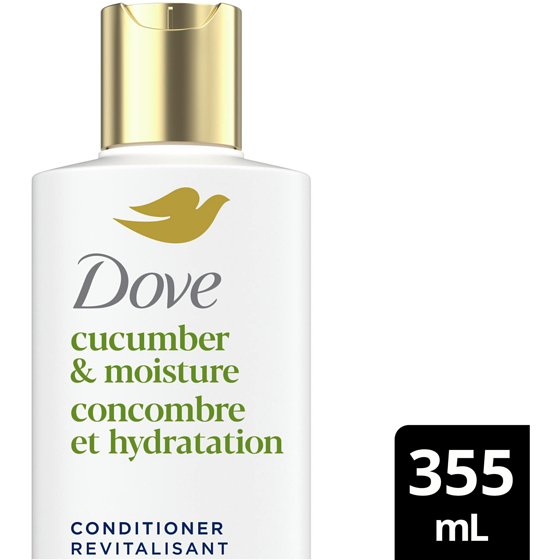 Dove Cucumber Moisture Revitalisant Cheveux Ternes 355 ml, 2,39 $/100ml