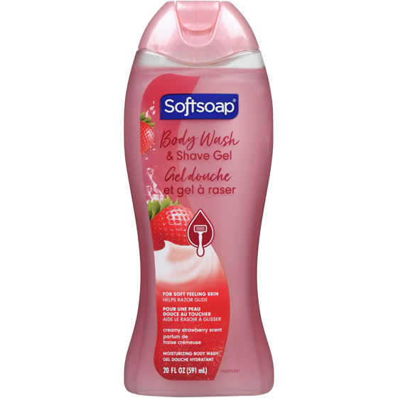 Softsoap Body Wash & Shave Gel Creamy Strawberry Scent 591 ml, $1.10/100ml