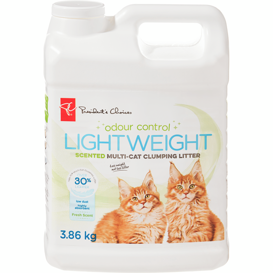President's Choice Fresh Scented Lightweight Multi-Cat Clumping Litter 3.86 kg, $0.34/100g