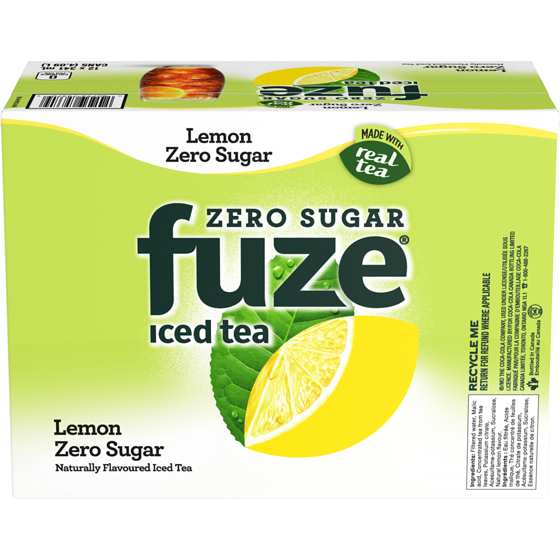 Fuze Iced Tea Zero Sugar Lemon Cans 12x341.0 ml, $0.20/100ml