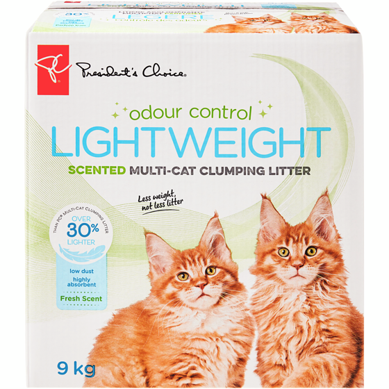 President's Choice Fresh Scented Lightweight Multi-Cat Clumping Litter 9 kg, $0.22/100g