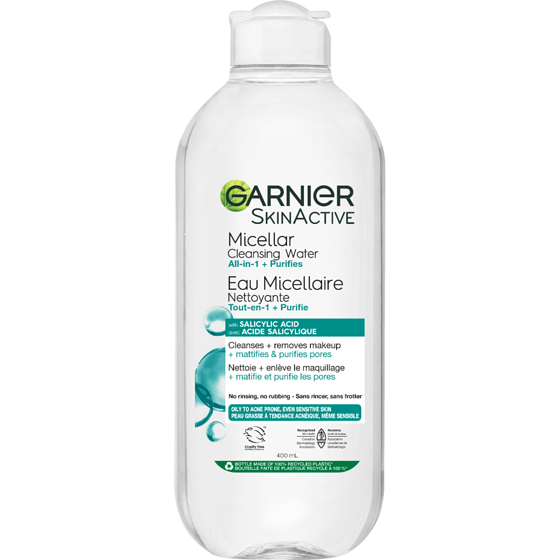 Garnier Micellar Water with Salicylic Acid for Oily to Acne-Prone Sensitive Skin 400 ml, $2.60/100ml