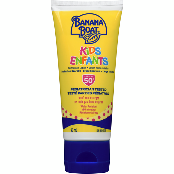 Banana Boat Lotion écran solaire à FPS 50+ pour enfants, format voyage 90 ml, 10,54 $/100ml