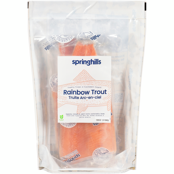 SPRINGHILLS Rainbow Trout Frozen 510 g, $3.14/100g