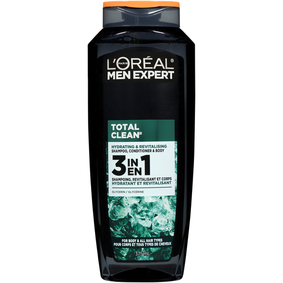 L’Oréal Men expert total clean 3-en-1 shampoing 375 ml, 2,08 $/100ml