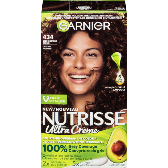 Garnier Nutrisse Ultra Crème Nourishing Permanent Colour 434 Deep Chestnut Brown 1 ea, $14.49/1ea