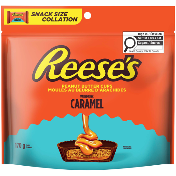 Reese’s Friandise moules au beurre d'arachides avec caramel collation 170 g, 4,11 $/100g