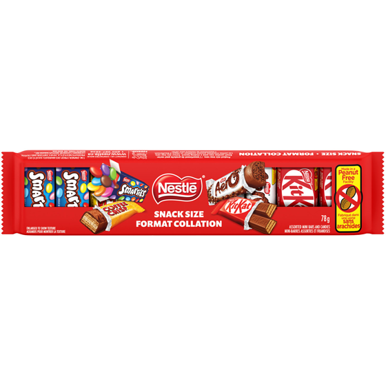 Nestlé Snack Size KITKAT, AERO, SMARTIES, COFFEE CRISP 78 g, $4.47/100g