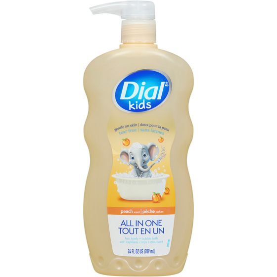 Dial Kids Hair, Body + Bubble Bath All In One Peach Scent Ages 2+ 709 ml, $1.41/100ml