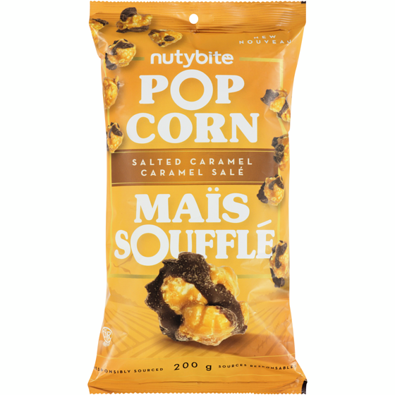 nutybite Maïs soufflé caramel salé 200 g, 2,25 $/100g