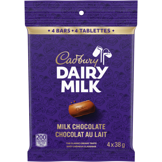 Cadbury DAIRY MILK Original Milk Chocolate Bars, Pack of 4 152 g, $3.95/100g