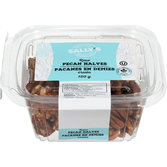 Sally Pacanes en demies crues 150 g, 4,33 $/100g