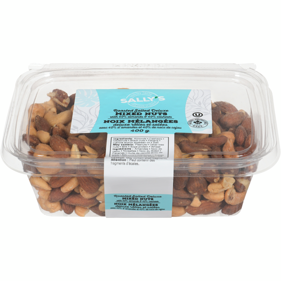 Sally Noix mélangées deluxe rôties et salées avec 40% d'amandes et 40% de noix de cajou 400 g, 3,50 $/100g
