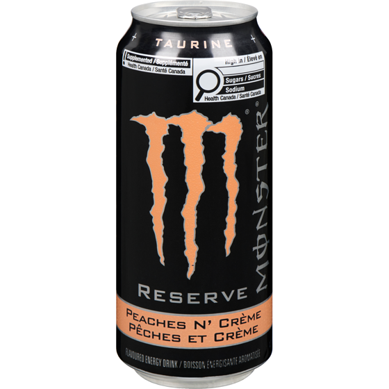 Monster Energy Reserve Pêches et Crème, canette 473 ml, 0,91 $/100ml