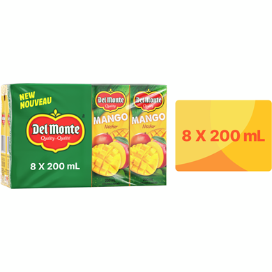 Del Monte Mango Nectar Juice Boxes 8x200.0 ml, $0.37/100ml
