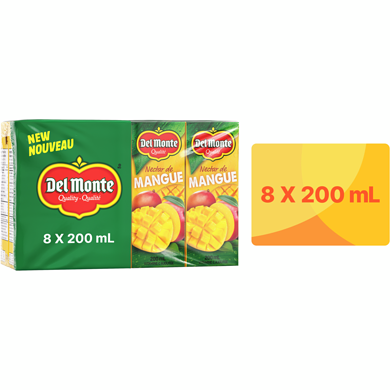 Del Monte Boîtes à boire Nectar de mangue 8x200.0 ml, 0,37 $/100ml