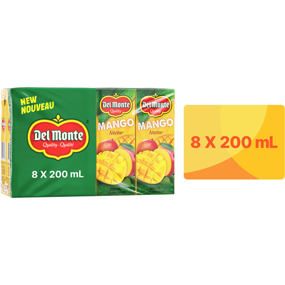 Del Monte Mango Nectar Juice Boxes 8x200.0 ml, $0.30/100ml