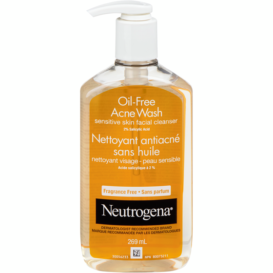 Neutrogena Oil-Free Acne Wash, Fragrance Free 269 ml, $4.68/100ml