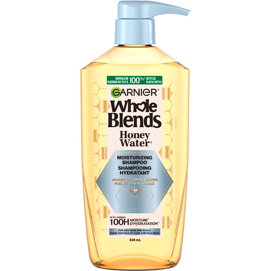 Garnier Whole Blends Honey Water Shampooing Hydratant pour Cheveux et Cuir Chevelu Secs 828 ml, 1,27 $/100ml