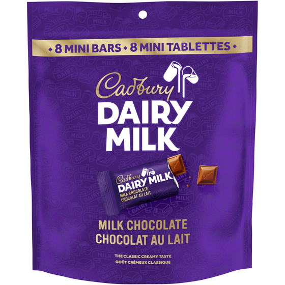 Cadbury DAIRY MILK Original Milk Chocolate Bars, Pack of 8 Mini Bars 144 g, $4.85/100g