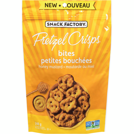 The Snack Factory Pretzel crisps bouchées de bretzels moutarde au miel 240 g, 2,50 $/100g