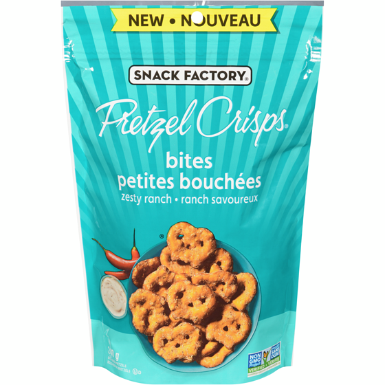 The Snack Factory Pretzel Crisps Bite-Sized Pretzels Zesty Ranch 240 g, $2.50/100g