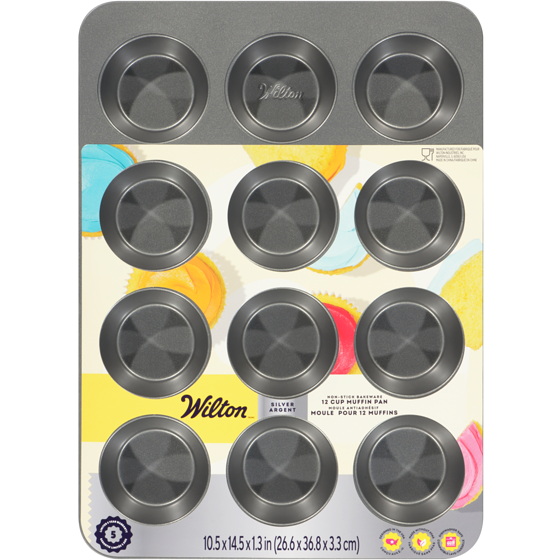 Wilton Non-Stick Bakeware 12 Cup Muffin Pan Silver 26.6 X 36.8 X 3.3 Cm 1 ea, $17.00/1ea