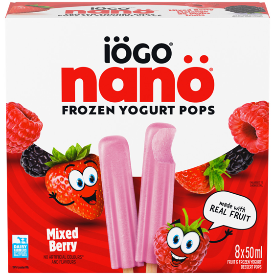 IOGO Nano Frozen Yogurt Pops, Mixed Berry, Real Fruit 400 ml, $1.63/100ml