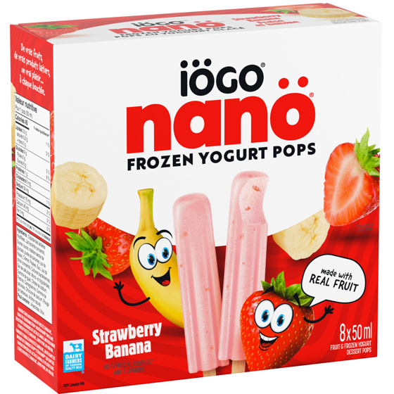 IOGO Nano Frozen Yogurt Pops, Strawberry Banana 400 ml, $1.63/100ml