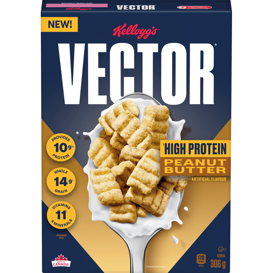 Kelloggs Vector Cereal Peanut Butter 306 g, $1.89/100g