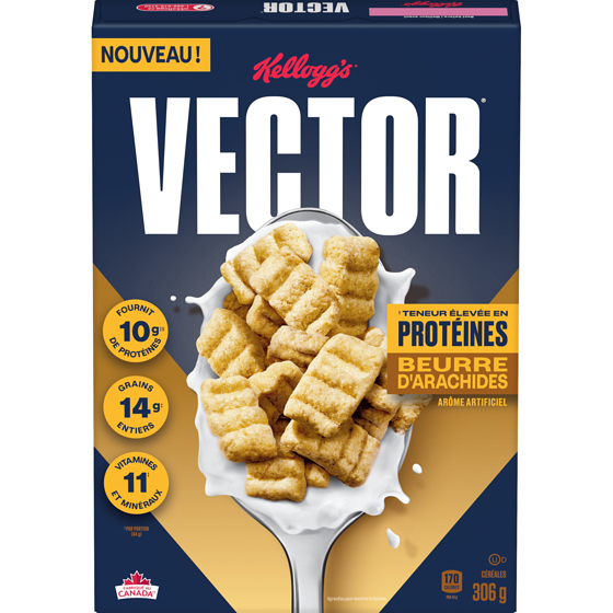 Kellogg’s Vector Céréales beurre d'arachides 306 g, 2,06 $/100g