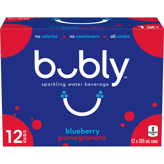 Bubly Sparkling Water Blueberry Pomegranate 12x355.0 ml, $0.19/100ml