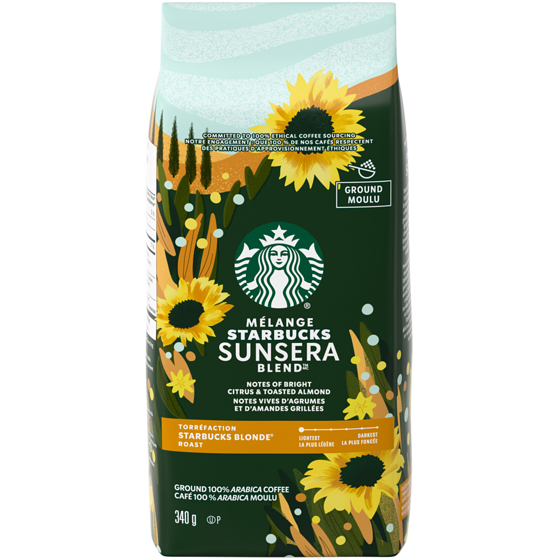 Starbucks MÉL. SUNSERA BLEND, café moulu, torr. blonde 340 g, 4,41 $/100g