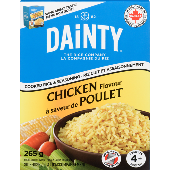 Dainty Cooked Rice & Seasoning Chicken Flavour 265 g, $1.05/100g