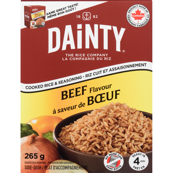 Dainty Cooked Rice & Seasoning Beef Flavour 265 g, $1.05/100g