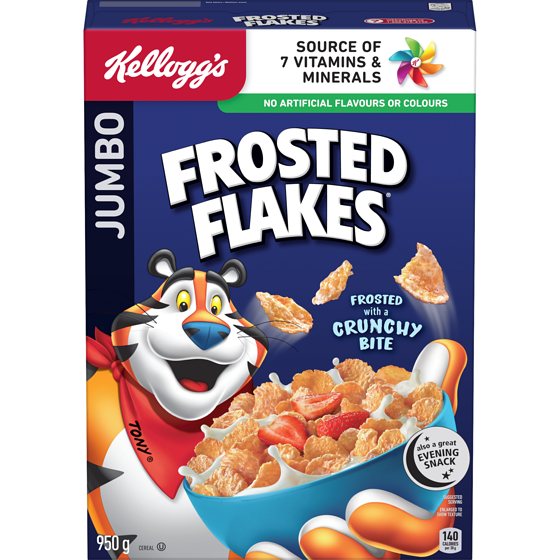 Kelloggs Frosted Flakes Cereal Jumbo 950 g, $1.16/100g