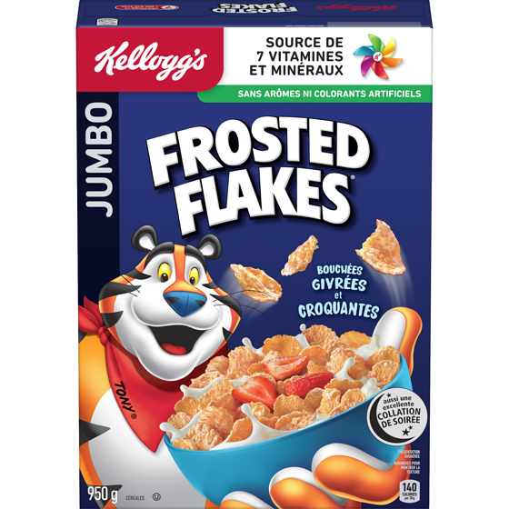 Kellogg’s Frosted Flakes Céréales jumbo 950 g, 1,16 $/100g
